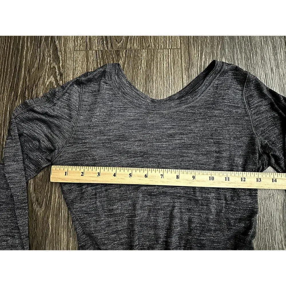 Lululemon 5 Mile Long Sleeve Tiger Space Dye Dark Slate Black